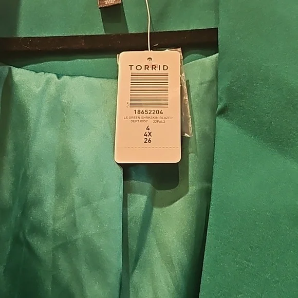 Torrid green suit coat jacket 4x 26 - Picture 6 of 7